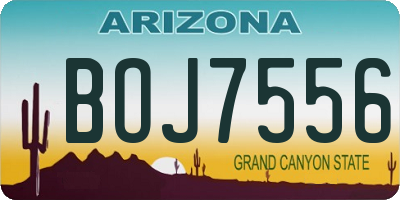 AZ license plate BOJ7556