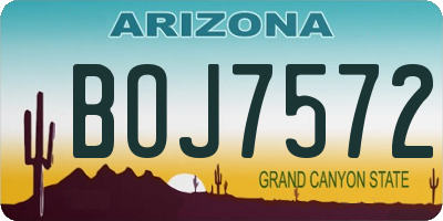 AZ license plate BOJ7572
