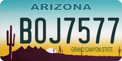 AZ license plate BOJ7577