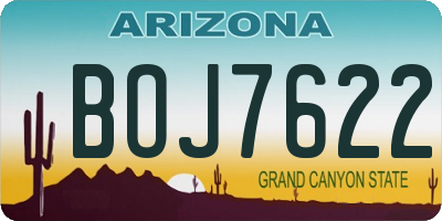 AZ license plate BOJ7622