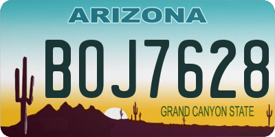 AZ license plate BOJ7628