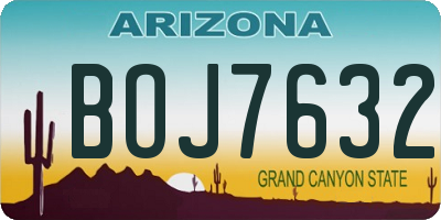 AZ license plate BOJ7632