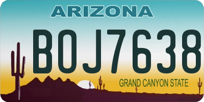 AZ license plate BOJ7638