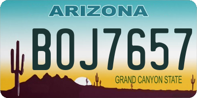 AZ license plate BOJ7657