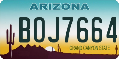 AZ license plate BOJ7664