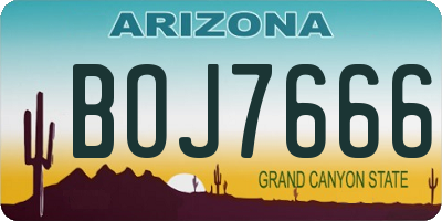 AZ license plate BOJ7666