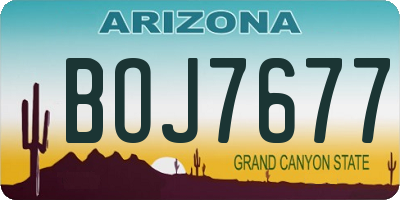 AZ license plate BOJ7677