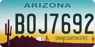 AZ license plate BOJ7692