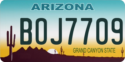 AZ license plate BOJ7709
