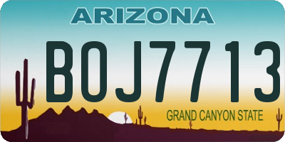 AZ license plate BOJ7713