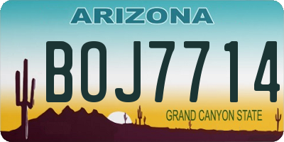 AZ license plate BOJ7714