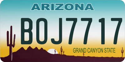 AZ license plate BOJ7717