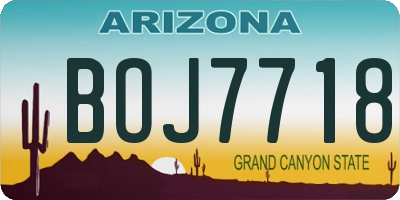 AZ license plate BOJ7718