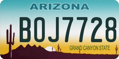 AZ license plate BOJ7728