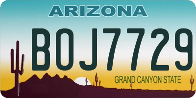 AZ license plate BOJ7729