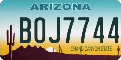 AZ license plate BOJ7744