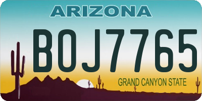 AZ license plate BOJ7765