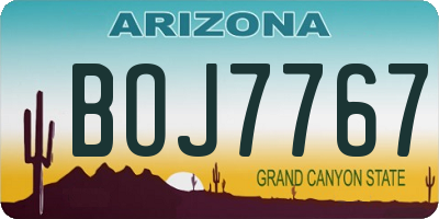 AZ license plate BOJ7767
