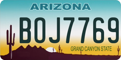 AZ license plate BOJ7769