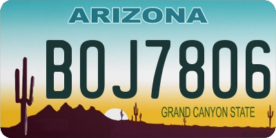 AZ license plate BOJ7806