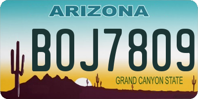 AZ license plate BOJ7809