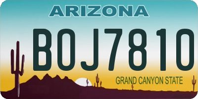 AZ license plate BOJ7810