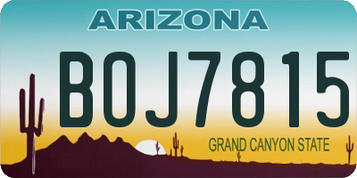 AZ license plate BOJ7815