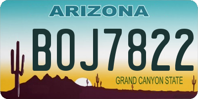 AZ license plate BOJ7822