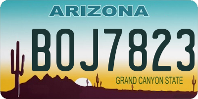 AZ license plate BOJ7823