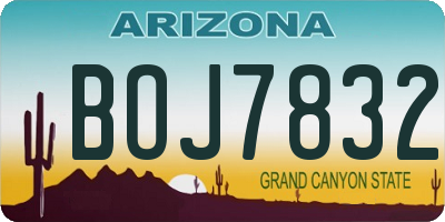 AZ license plate BOJ7832