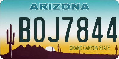 AZ license plate BOJ7844