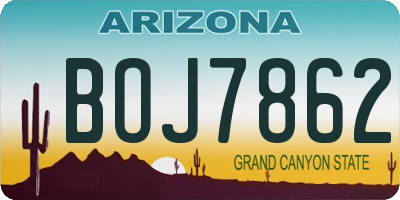 AZ license plate BOJ7862