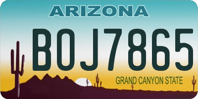 AZ license plate BOJ7865