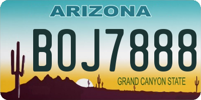 AZ license plate BOJ7888