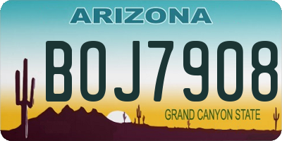 AZ license plate BOJ7908