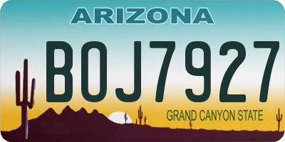 AZ license plate BOJ7927
