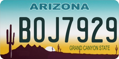 AZ license plate BOJ7929
