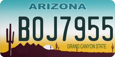 AZ license plate BOJ7955