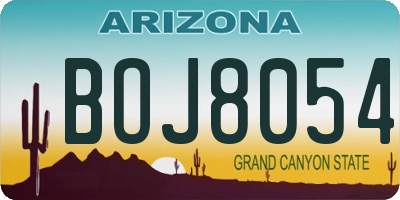 AZ license plate BOJ8054