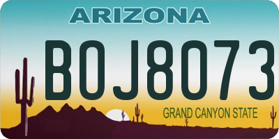 AZ license plate BOJ8073