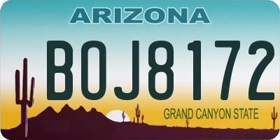 AZ license plate BOJ8172