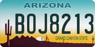 AZ license plate BOJ8213