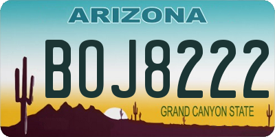 AZ license plate BOJ8222