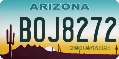 AZ license plate BOJ8272