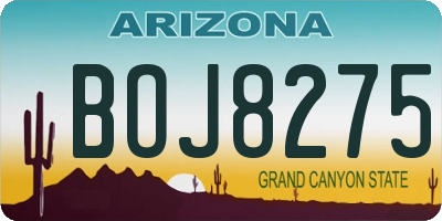 AZ license plate BOJ8275