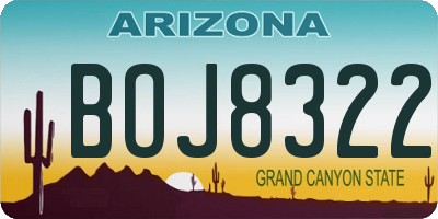 AZ license plate BOJ8322