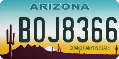 AZ license plate BOJ8366