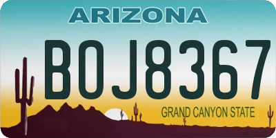 AZ license plate BOJ8367