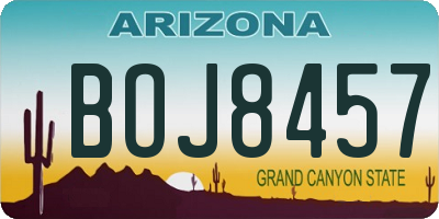 AZ license plate BOJ8457