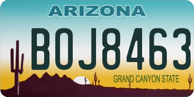 AZ license plate BOJ8463